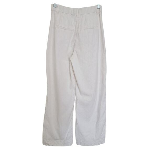Abercrombie & Fitch White High Waist Wide Leg Linen Pants Sz XS Coastal Beachy - Picture 2 of 11
